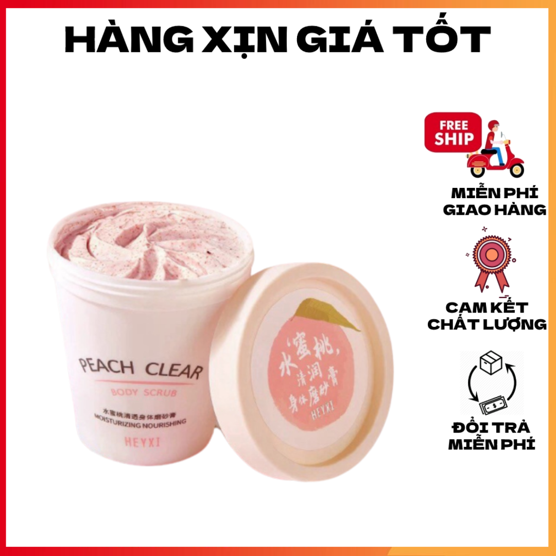 Kem tẩy tế bào chết body HEYXI tinh chất đào 200g tẩy tế bào chết, dưỡng trắng da