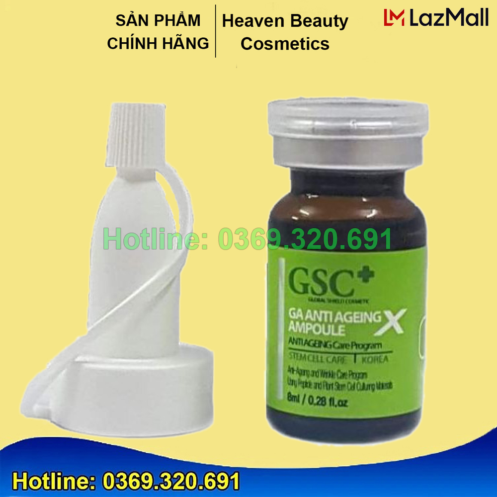 Cách trị sẹo rỗ. GA Anti Ageing Ampoule – Tế bào gốc trị sẹo rỗ, lỗ chân lông to, Tế Bào Gốc Trị Sẹo GSC+ giúp loại bỏ các vết sẹo do mụn gây​ ra một cách tối ưu nhất.