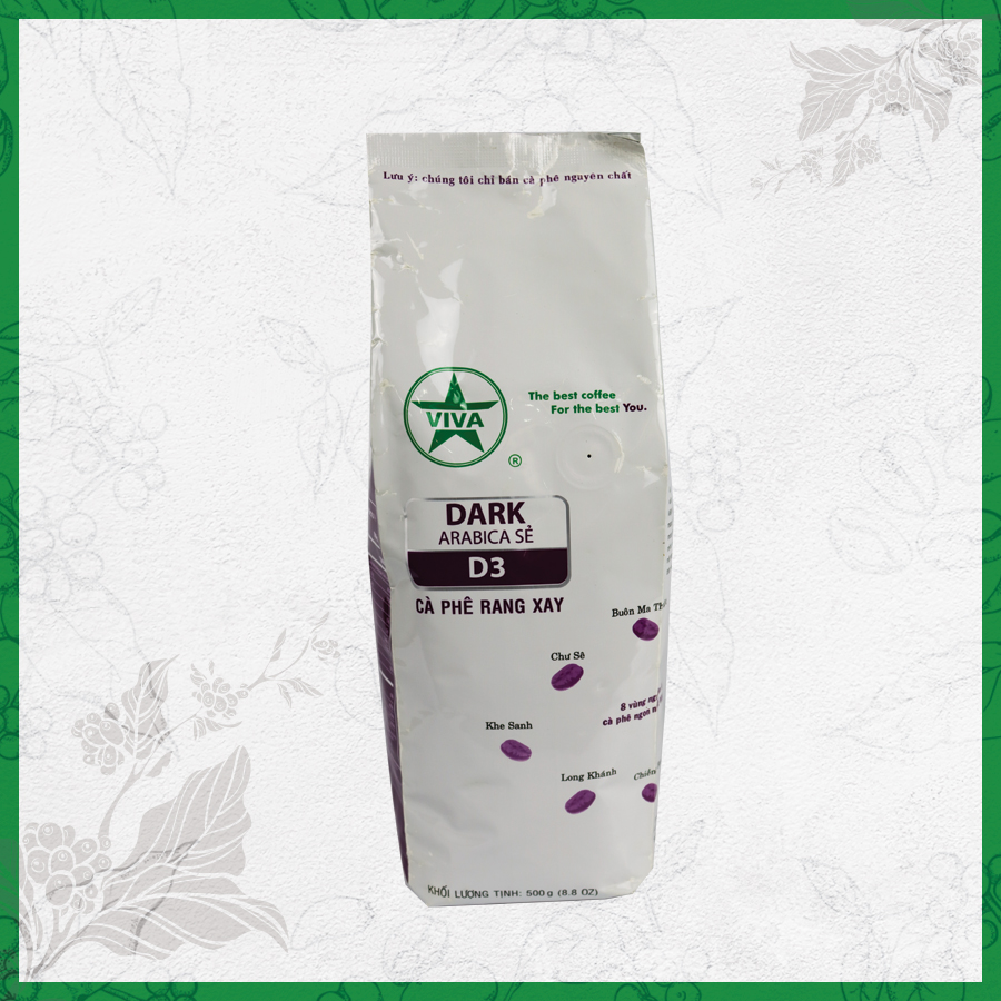 [ THƠM NGON, ĐẬM ĐÀ ] 01 Bịch 500gr Cà phê pha Phin truyền thống DARK3 Viva Star Coffee Nguyên Chất 100% Arabica