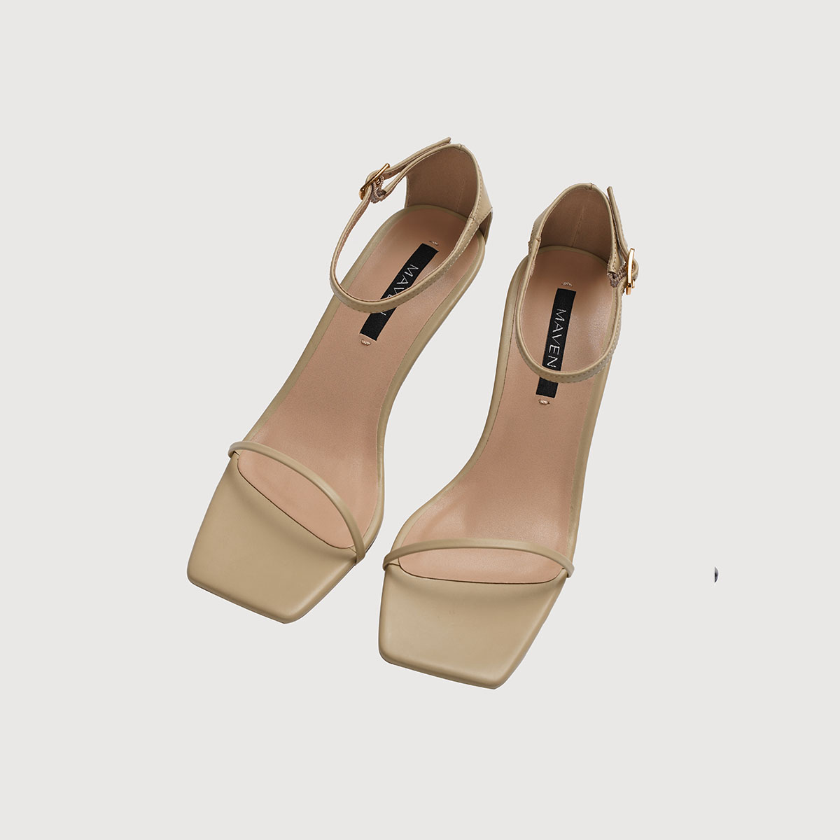 Maven - giày cao gót quai mảnh somi beige heels 7cm