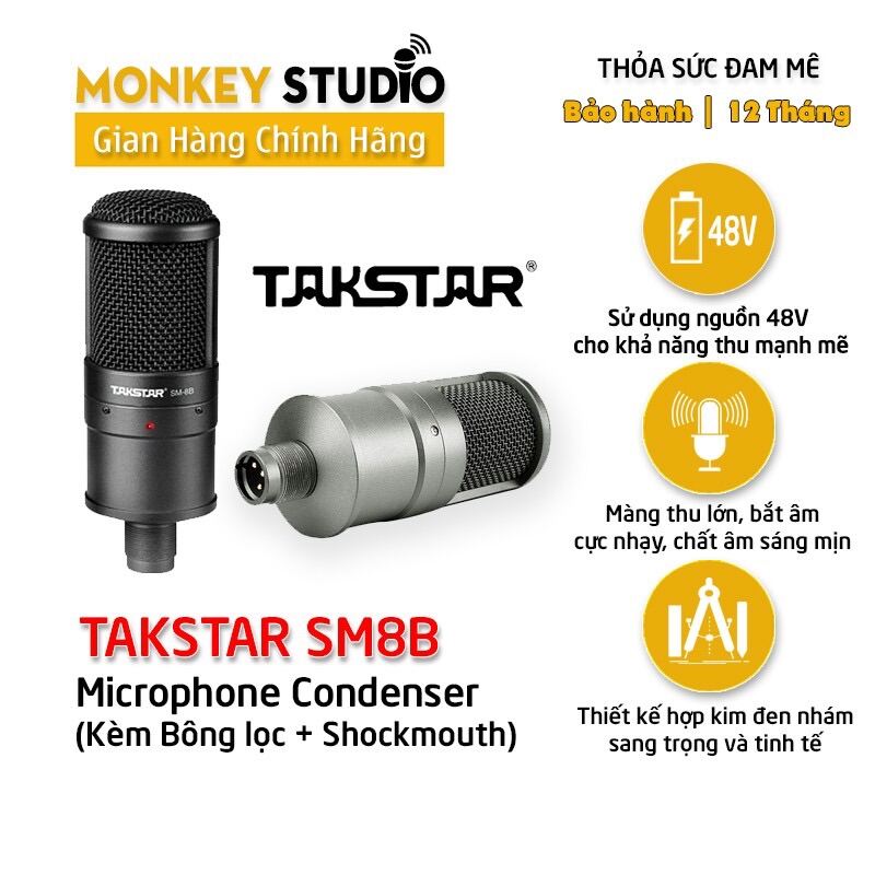 Mic thu âm takstar sm8b livestream hàng cty