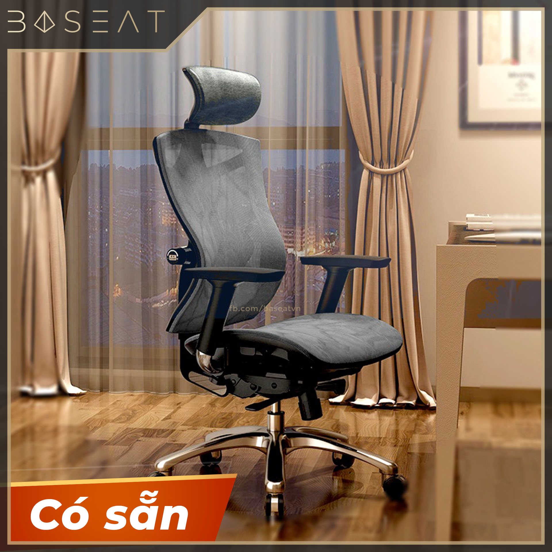 Ghế lưới Công thái học SIHOO V1 - Ergonomic điều chỉnh lưng bảo vệ cột sống, làm việc văn phòng, ngả 140 độ