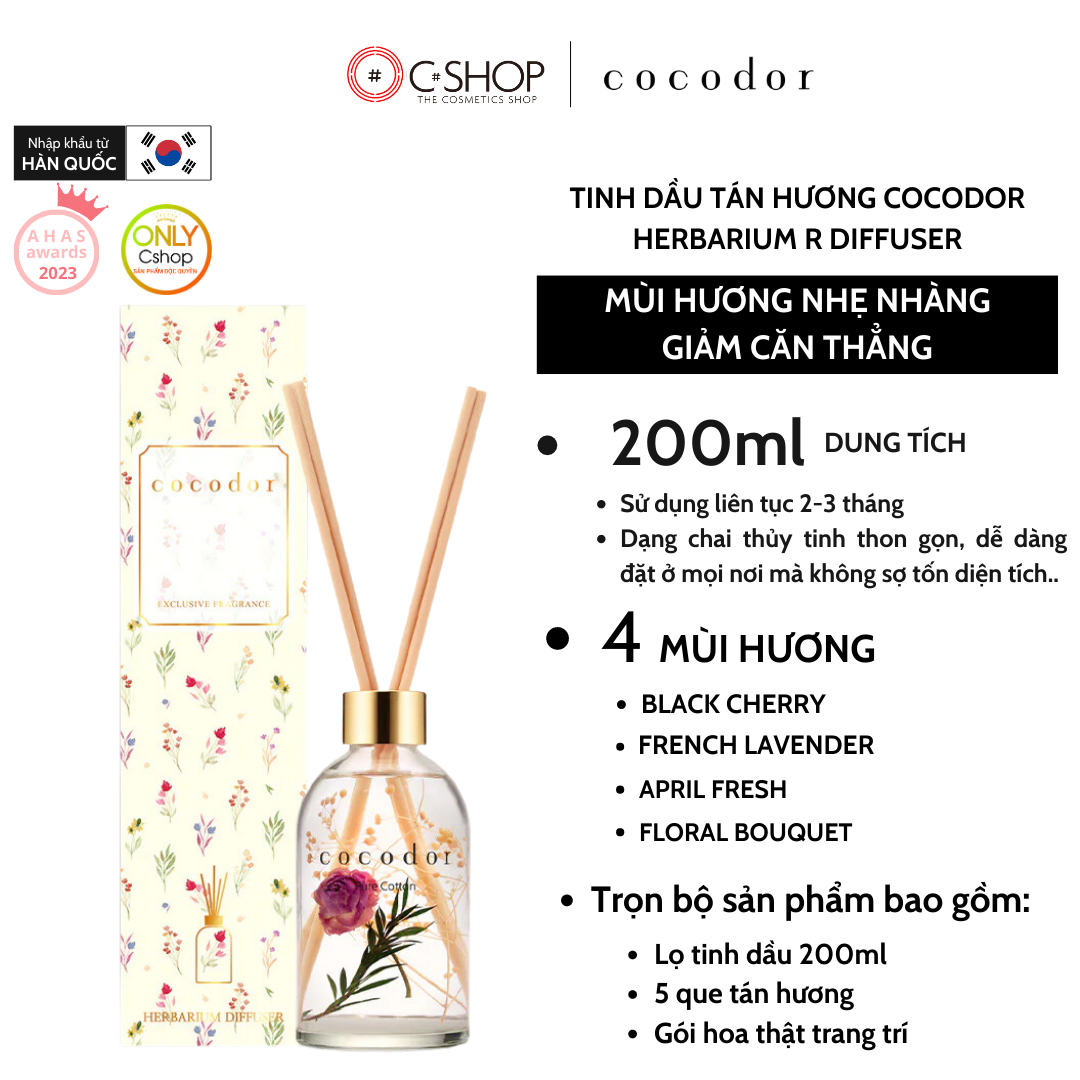 Tinh dầu tán hương Cocodor Herbarium R Diffuser 200ml