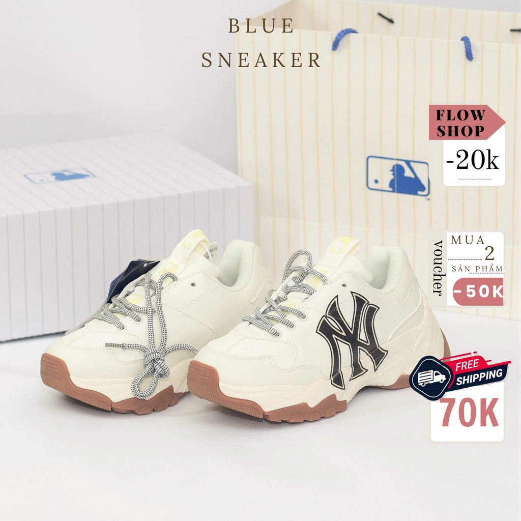 Giày sneaker nam nữ mlb ny màu chữ đen