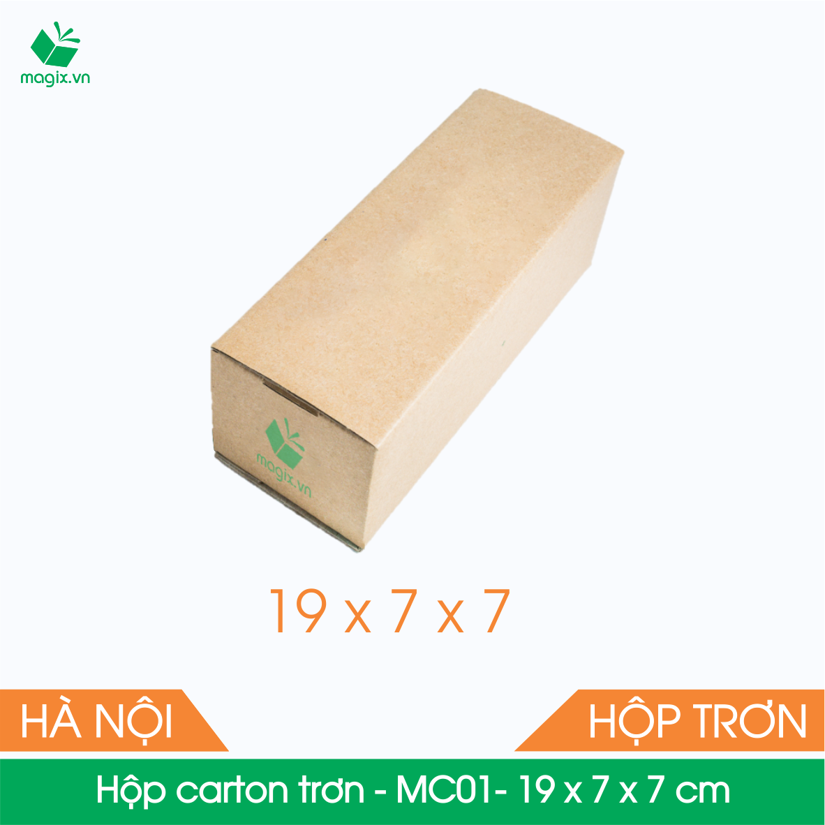 Mc01 - 19x7x7 cm - 50 thùng hộp carton trơn đóng hàng