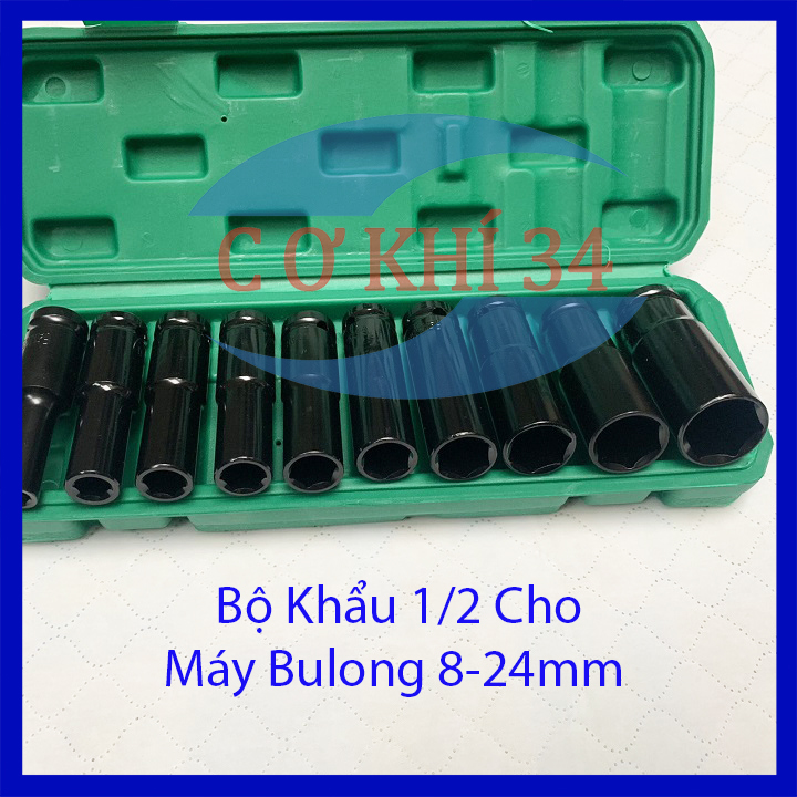 Bộ khẩu, Bộ vặn khẩu, Bộ khẩu 1/2 mở ốc cho máy bulong 8 - 24mm