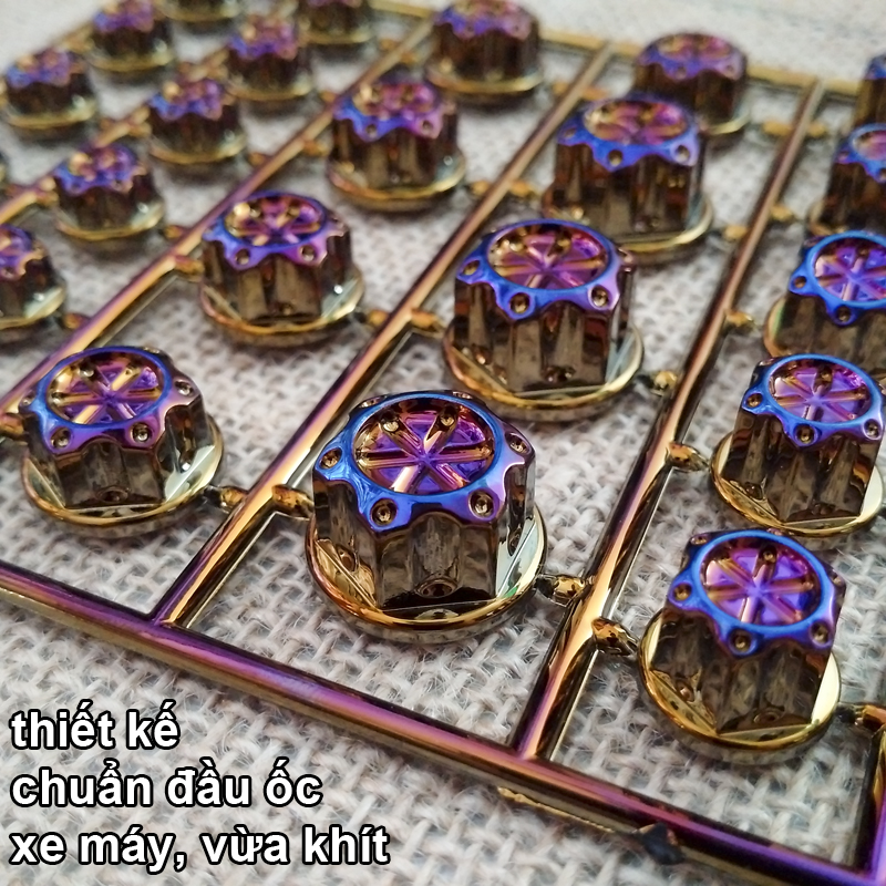 Bộ 30 nắp chụp ốc titan abs cho xe máy các loại, chịu nhiệt
