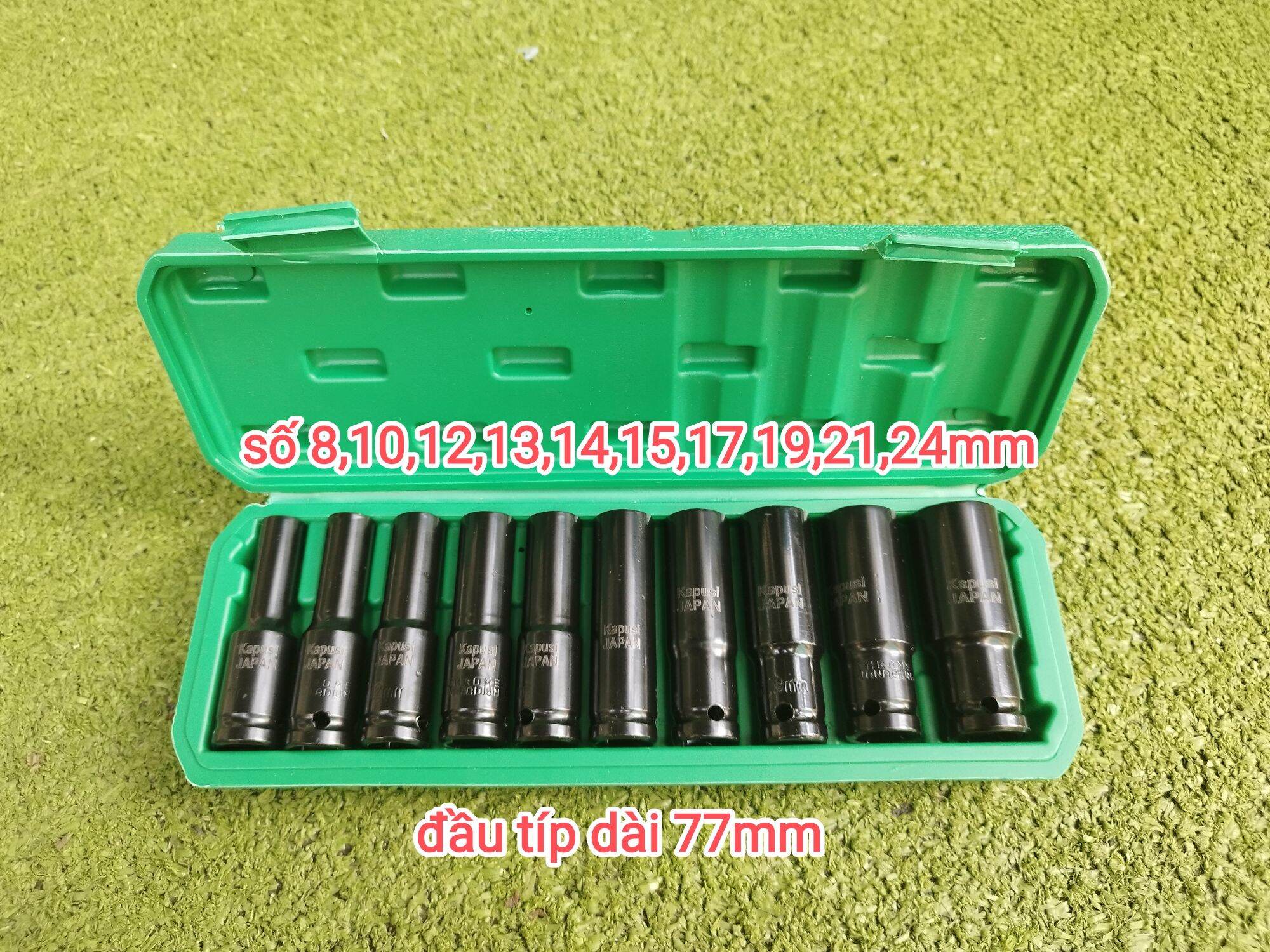 Bộ 10 đầu khẩu 1/2 dài kapusi chính hãng
