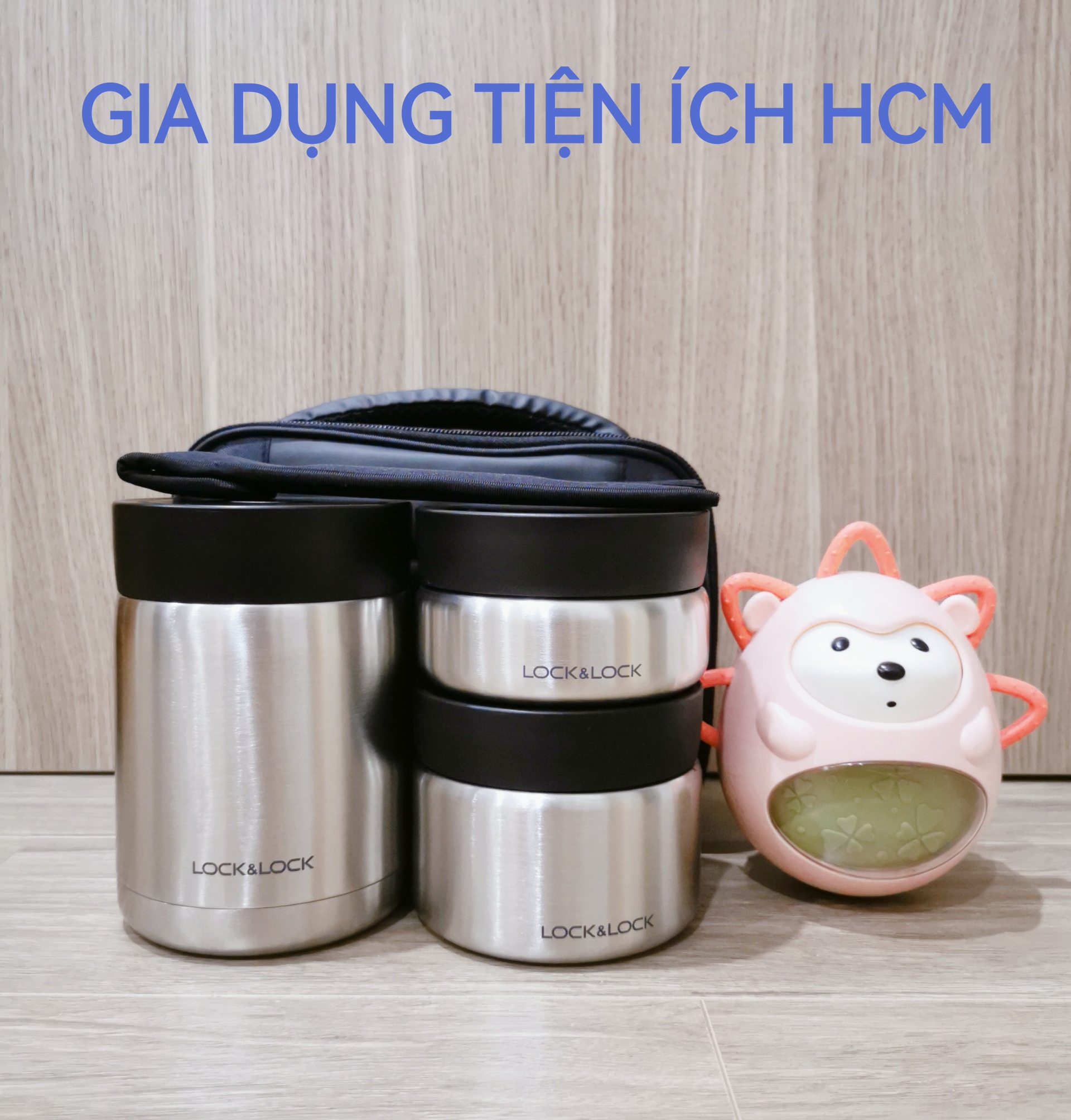 Bộ hộp cơm giữ nhiệt locknlock lhc8031slv màu bạc