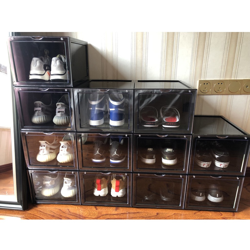 Combo 30 Hộp Đựng Giày Dép Loại Xịn Hộp Nhựa Cứng Nắp Nam Châm ( Tặng Kèm Hút Ẩm)