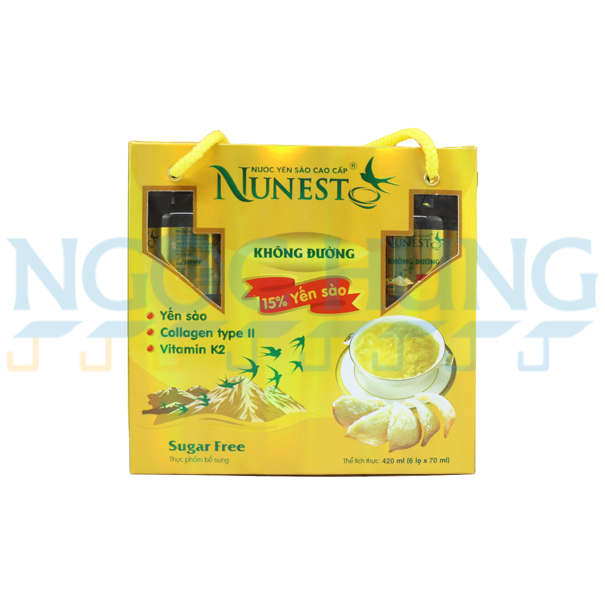 1 lốc yến sào NuNest không đường ( 6 lọ x 70ml )