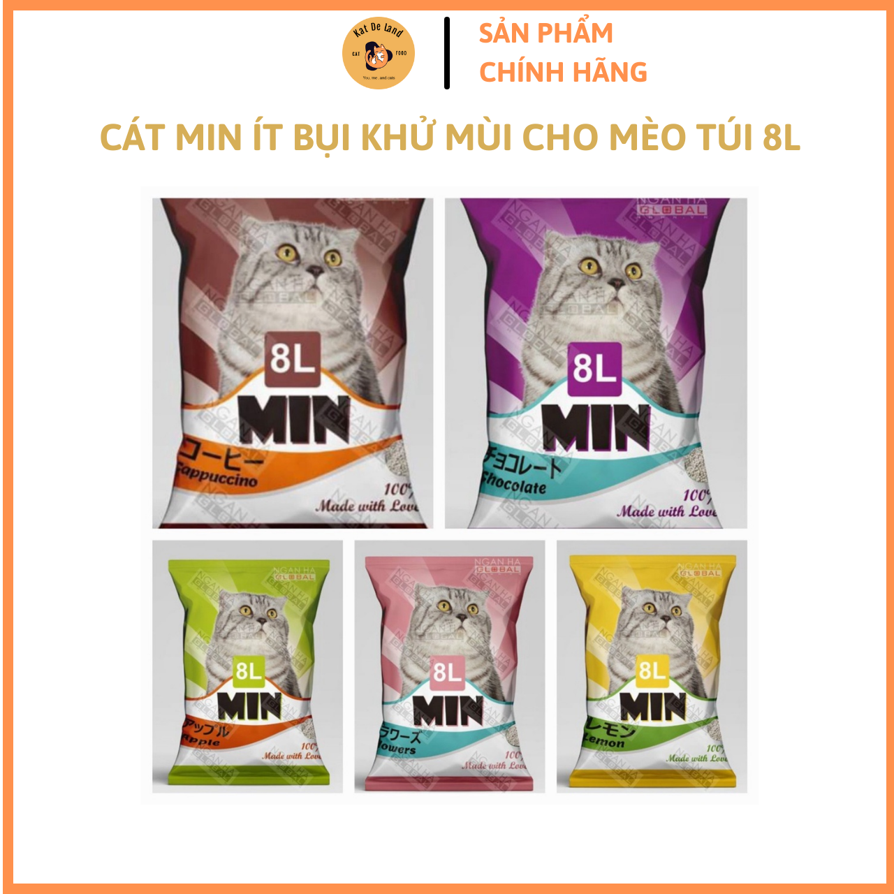 Cát vệ sinh mèo - cát min 8l