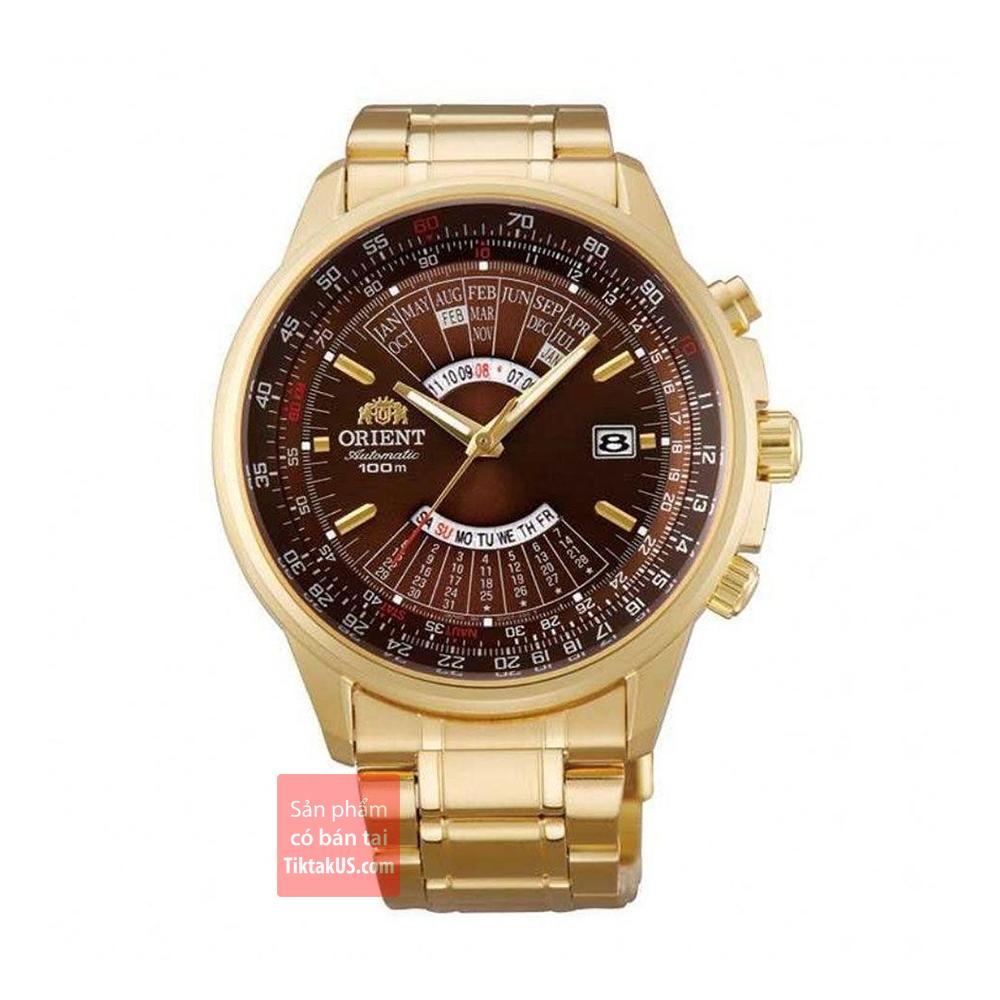 Đồng hồ nam orient multi year feu07003tx gold đường kính mặt 42mm, độ chịu nước 10atm, trữ năng lượng 41 tiếng khi nạp đầy cót