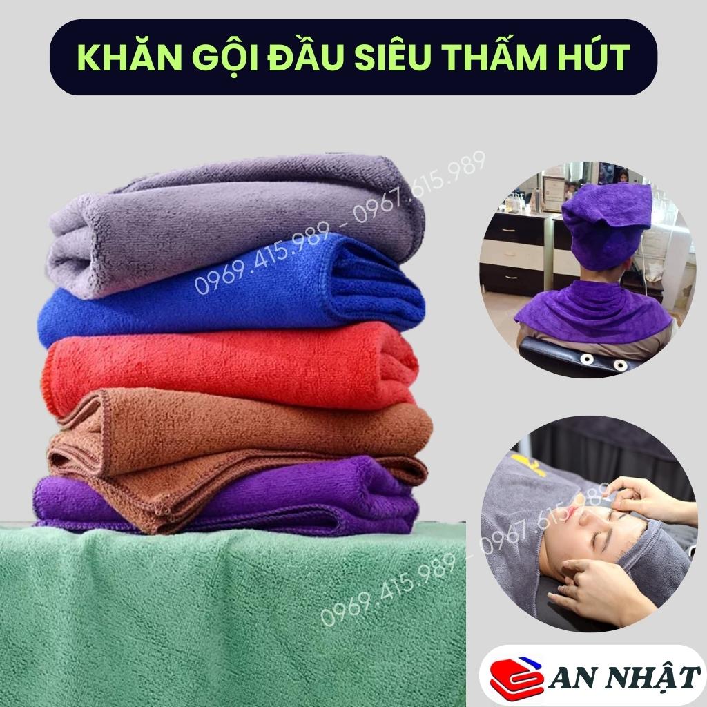 Khăn gội đầu, quấn đầu siêu thấm hút, chuyên dùng cho spa, salon tóc, kt 35x75cm nhiều màu lựa chọn