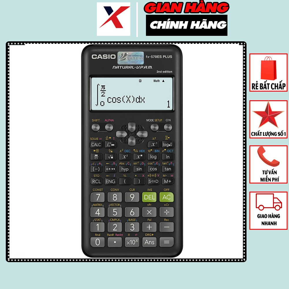 Máy tính học sinh casio fx 570es plus 2nd editon - máy tính cầm tay casio 570 es plus