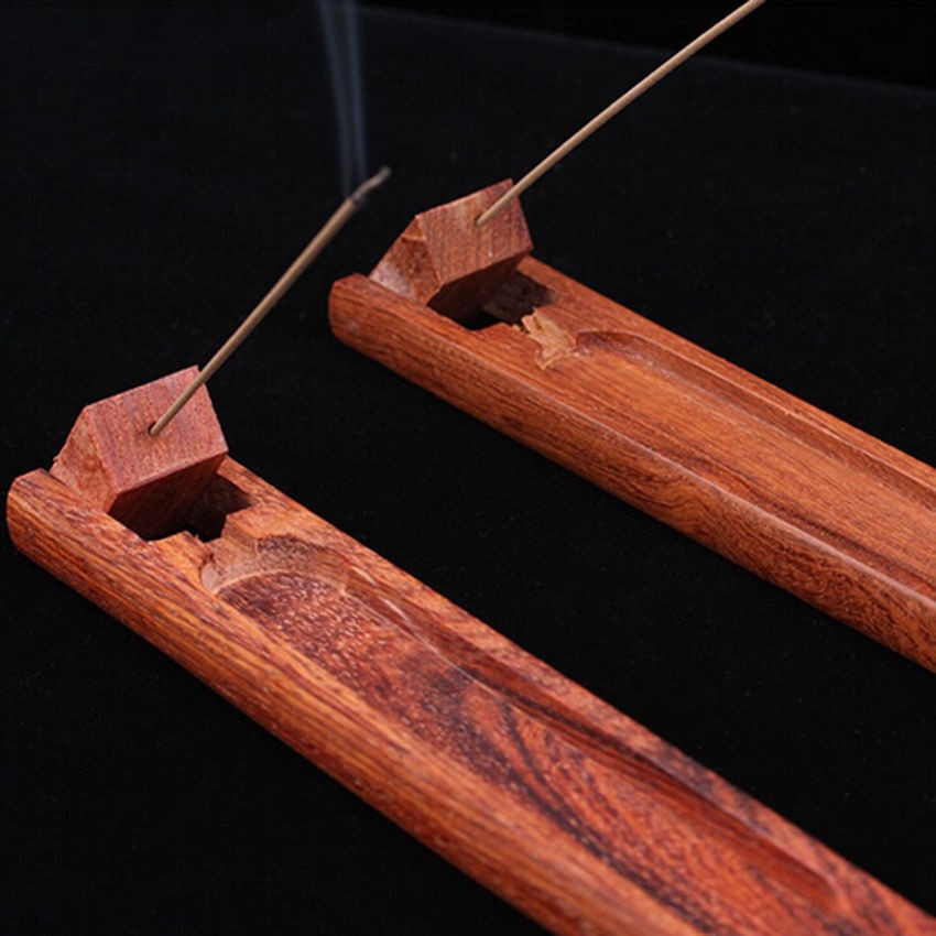 Đế cắm nhang trầm hương Tây Tạng không tăm kèm khay hứng tàn nhang bằng gỗ tiện dụng