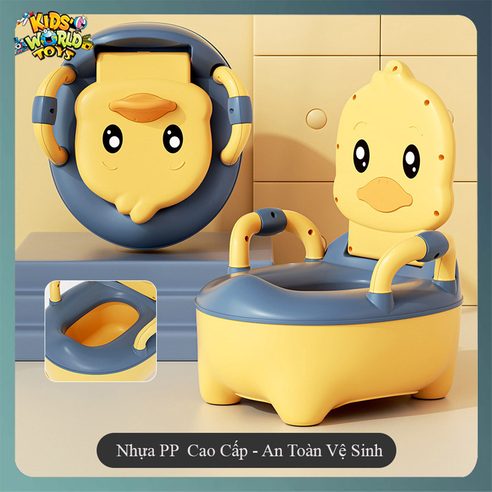 Bô vệ sinh cho bé bồn cầu hình vịt cao cấp chất liệu nhựa ABS an toàn