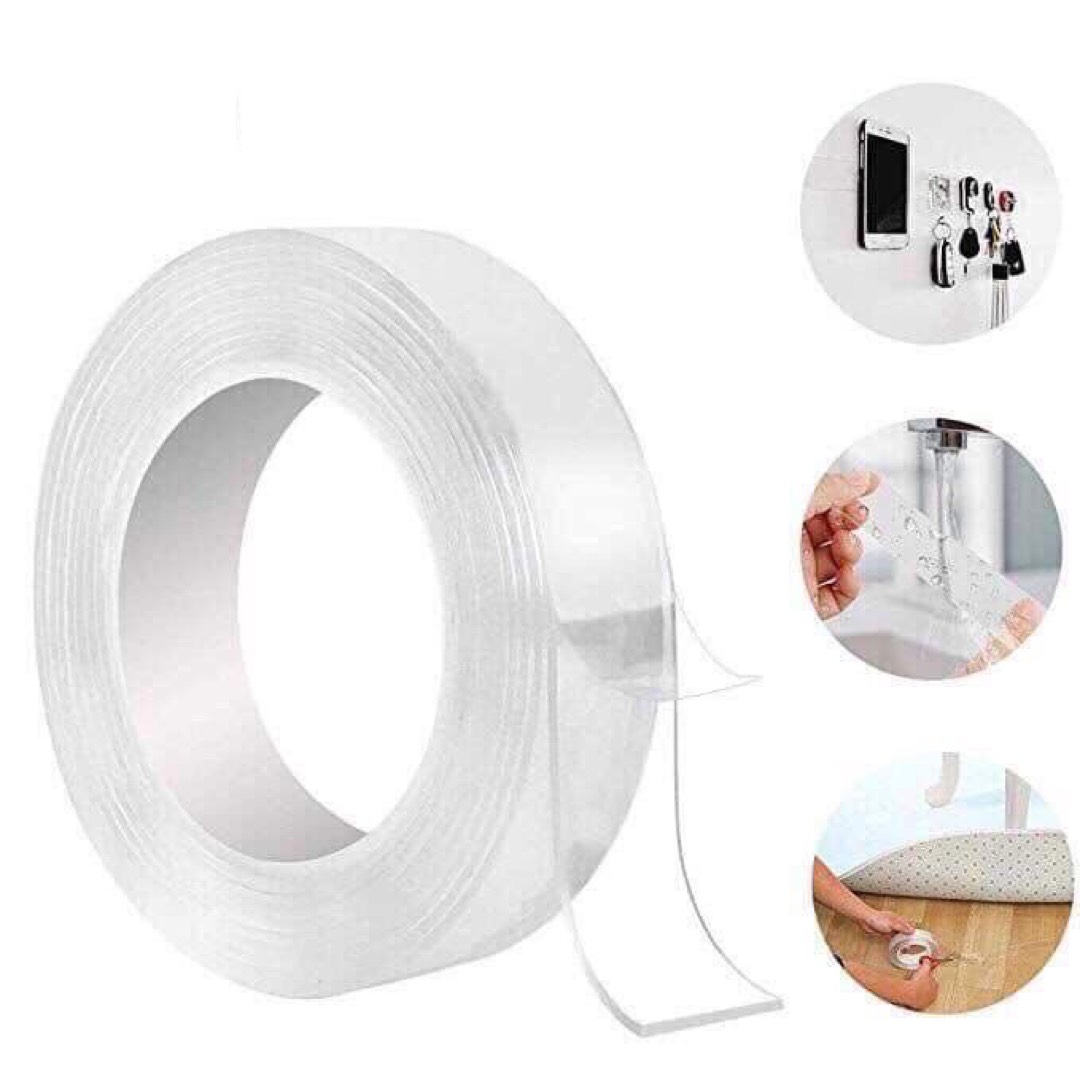 Loại rẻ - cuộn băng keo 2 mặt ma thuật trong suốt siêu dính đa năng khổ 3x300cm