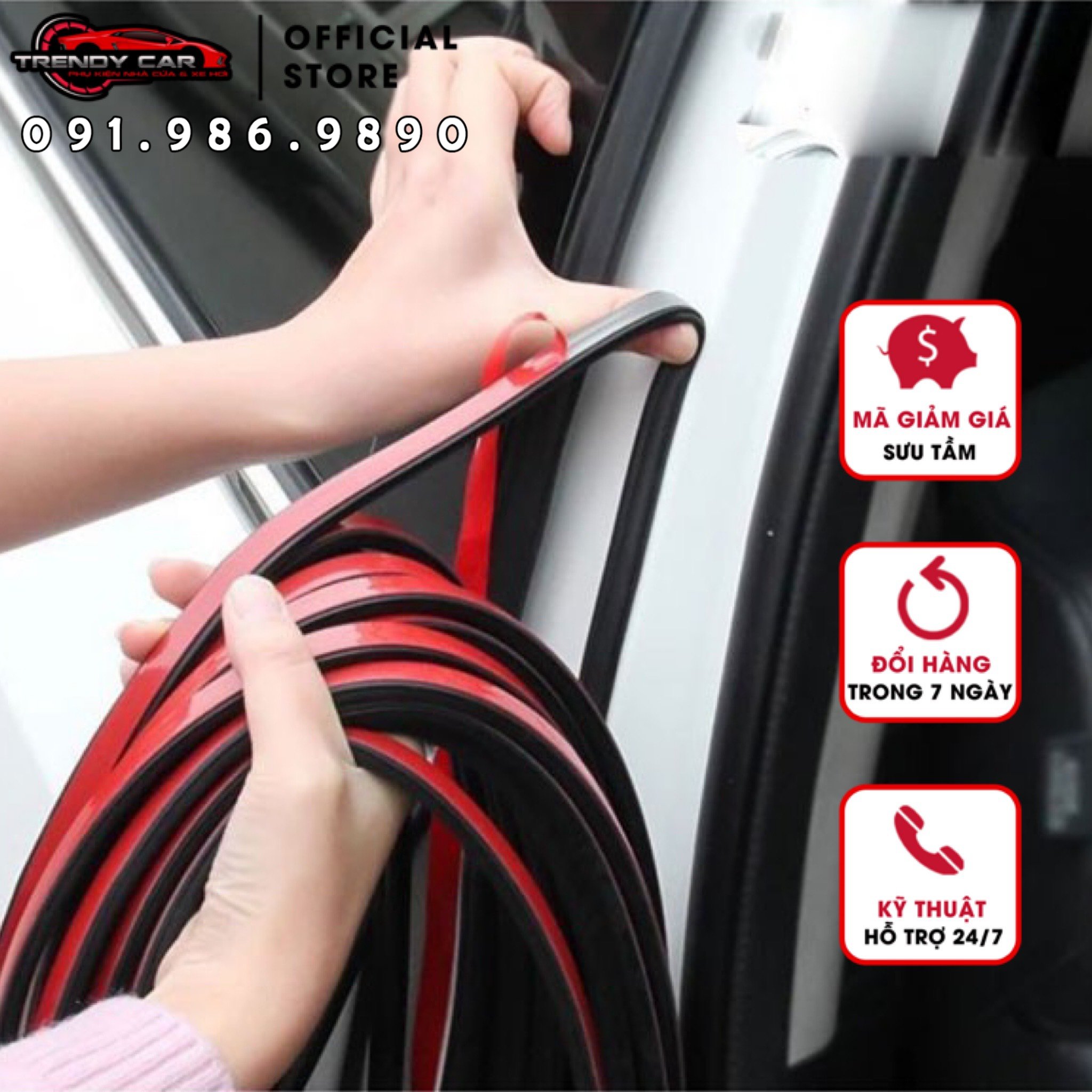 Cuộn 20m  giảm chấn chữ B loại tốt chống ồn cửa xe nắp capo nắp cốp ô tô xe hơi - Phụ Kiện Đồ Chơi Xe Hơi