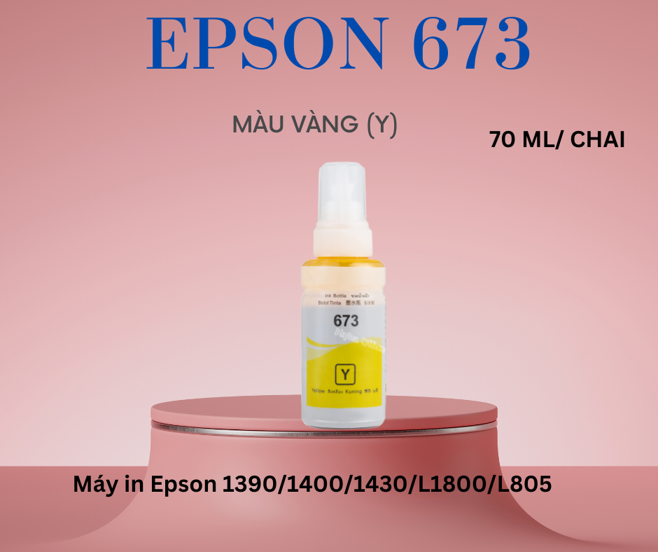 Giá sốc-mực in epson 673 màu vàng – cho epson 1390/1400/1430/l1800/l805