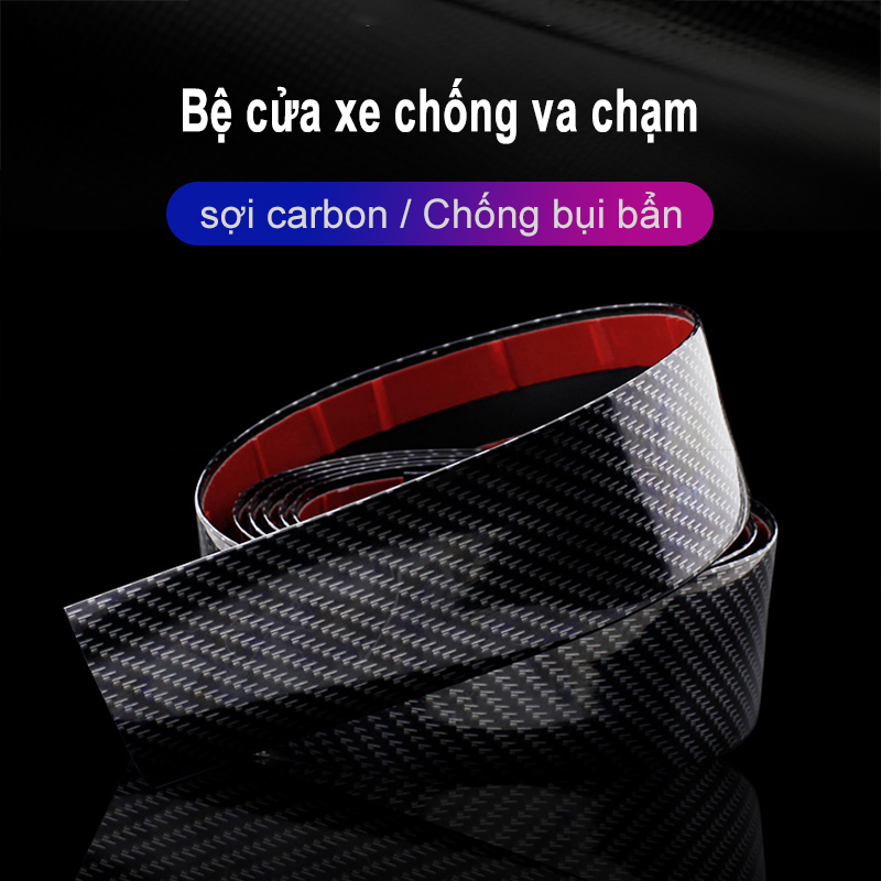 Cuộn 5 mét nẹp cacbon trang trí cực kì đẹp cho các loại xe ô tô (bản 5cm), giúp xe không bị trầy xước, thích hợp với xe thường xuyên để đồ cốp sau
