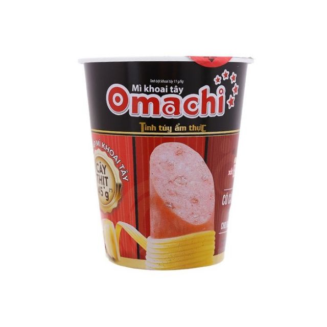 Mì ly khoai tây omachi có thịt thật xúc xích/ cây thịt 3 vị: sườn hầm ngũ quả, tôm chua cay, sốt bò hầm – hộp 113g