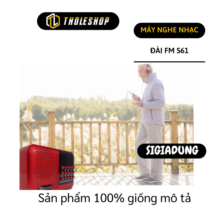 Đài radilo - máy nghe đài fm mini s61 âm thanh to, rõ, dễ sử dụng - máy nghe kinh phật, nhạc từ thẻ nhớ