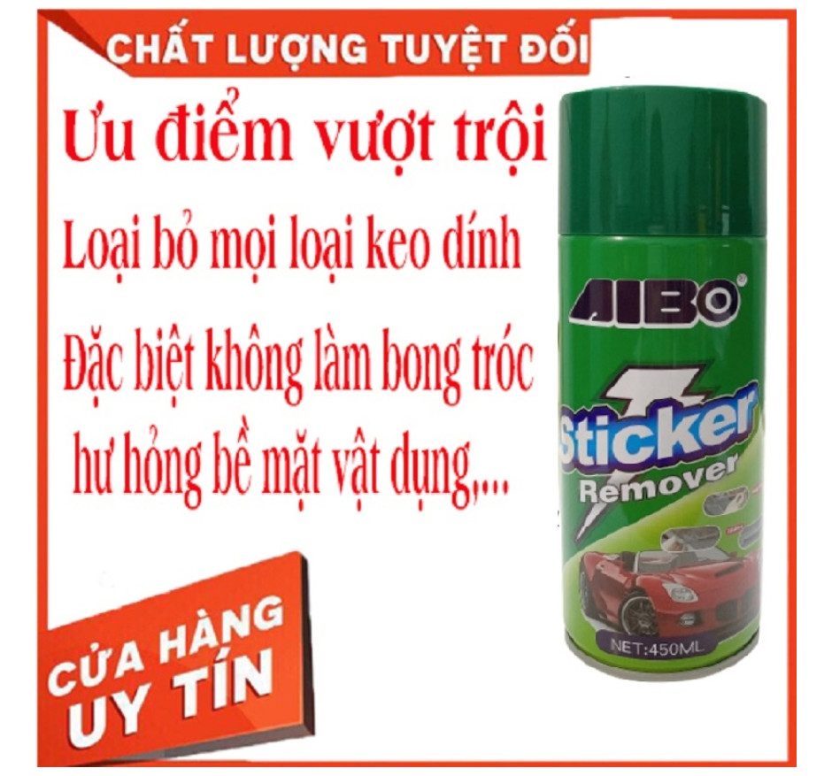 Bình Xịt Tẩy Keo Băng Dính AIBO Sticker Remover - Làm sạch vết băng dính keo dán mọi bề mặt