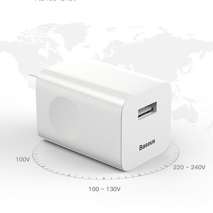 Củ sạc nhanh Baseus Travel Quick Charge 3.0 24W sạc 50% trong 30 phút cho Iphone,Samsung , Xiaomi, Huawei,Sony,Nokia