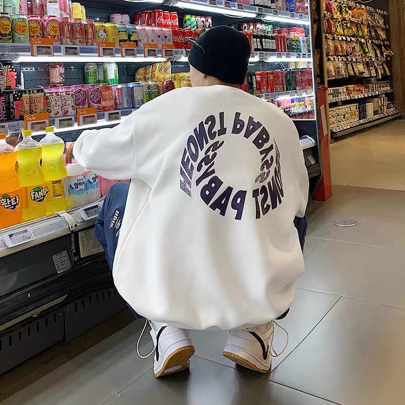 Áo Sweater Nam Nữ Kiểu Unisex In Chữ Vòng Tròn Chất Liệu Vải Nỉ Mền Mịn Mẫu Hot Trend