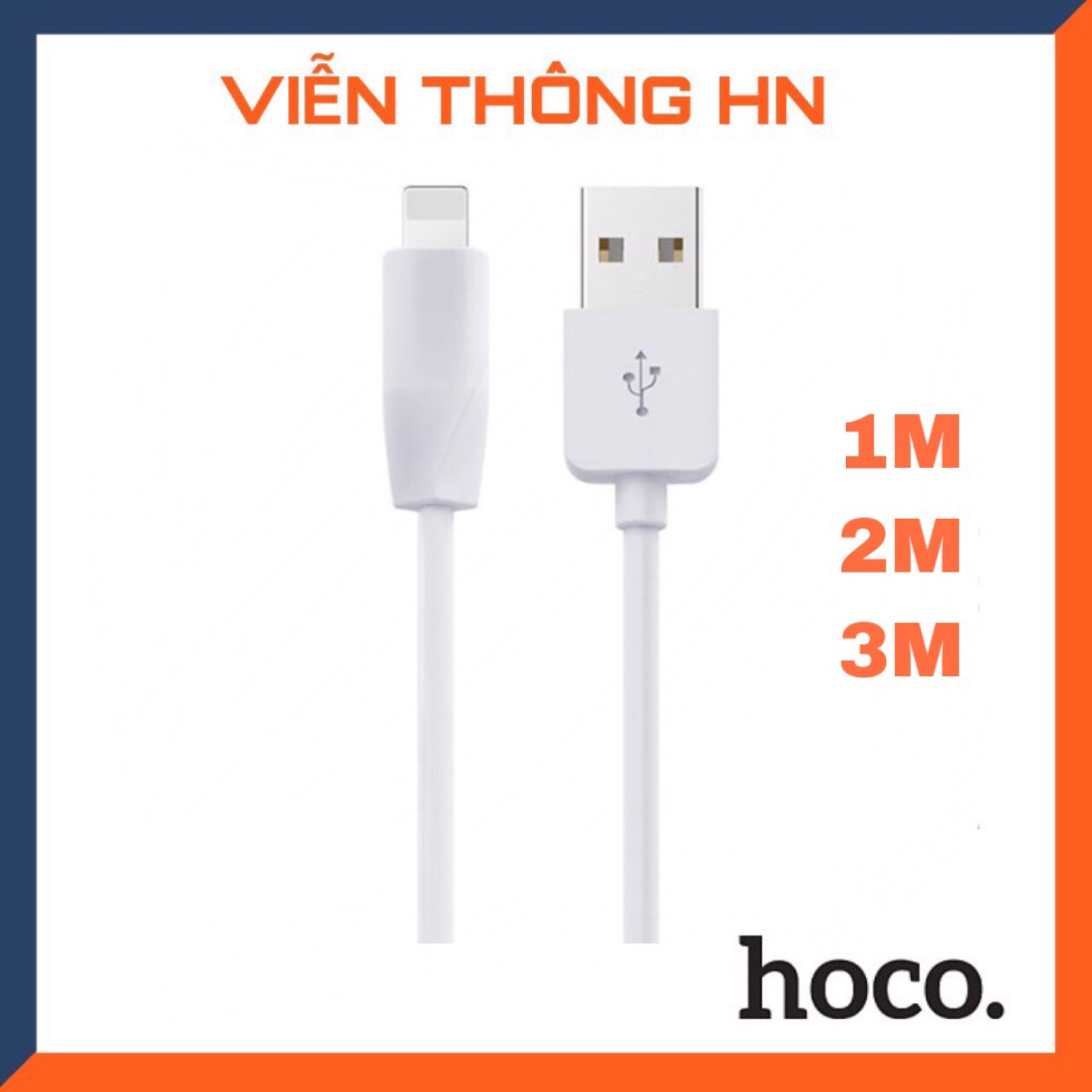 Cáp sạc dây sạc lightning Hoco X1 dành cho IP 5 trở lên - dài 1m 2m 3m  (Trắng) cho mã đt  ip6 ip 11 12 13 14 promax  ....