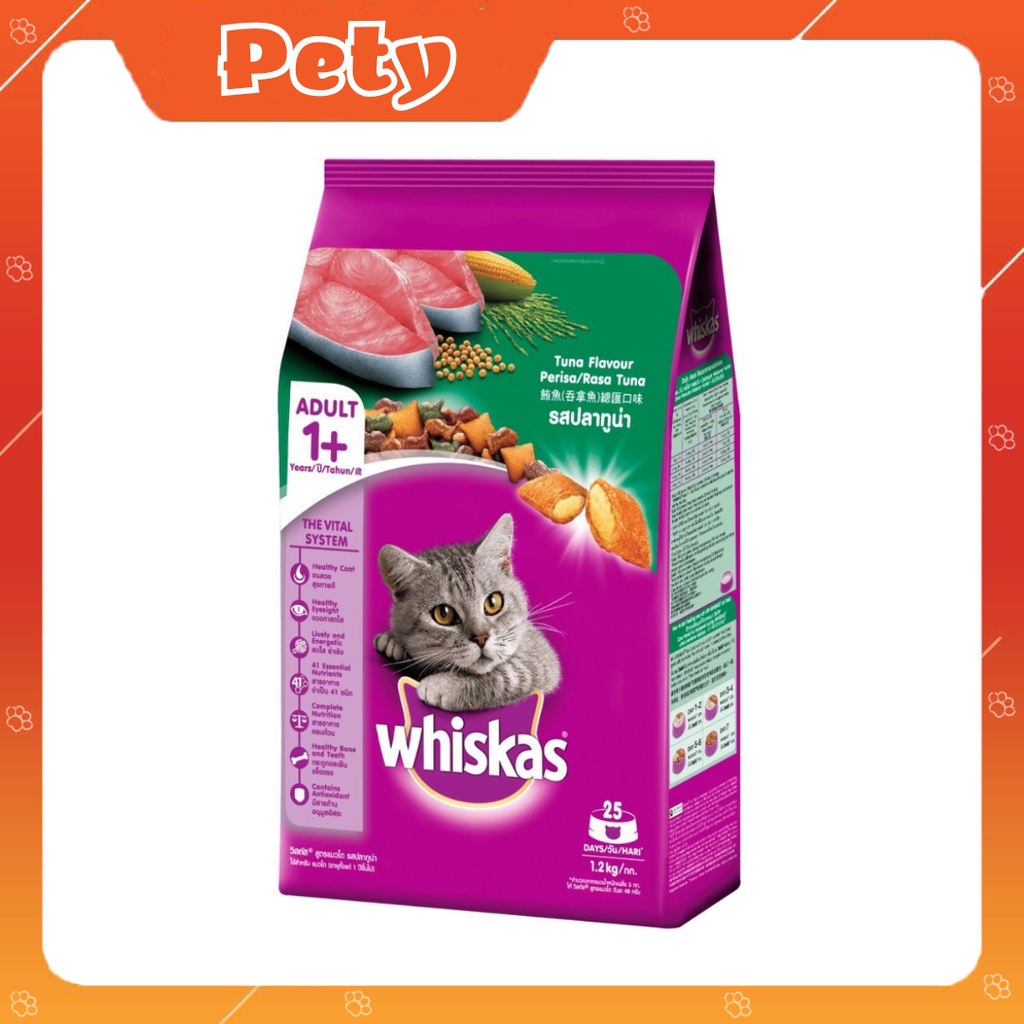 Hạt khô Whiskas cho mèo trưởng thành 1.2kg