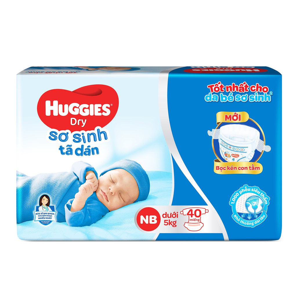 [HCM]Tã dán Huggies size NB 40 MIẾNG