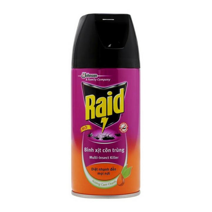 Bình xịt côn trùng hương cam chanh raid 300ml