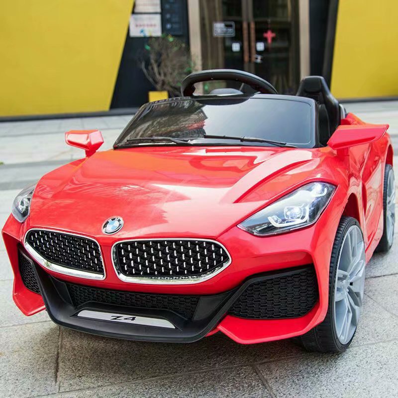 Ô tô xe điện trẻ em BMW Z4 cho bé vận động ngoài trời 2 động cơ 2 bình ắc qui (Đỏ-Trắng-Cam)