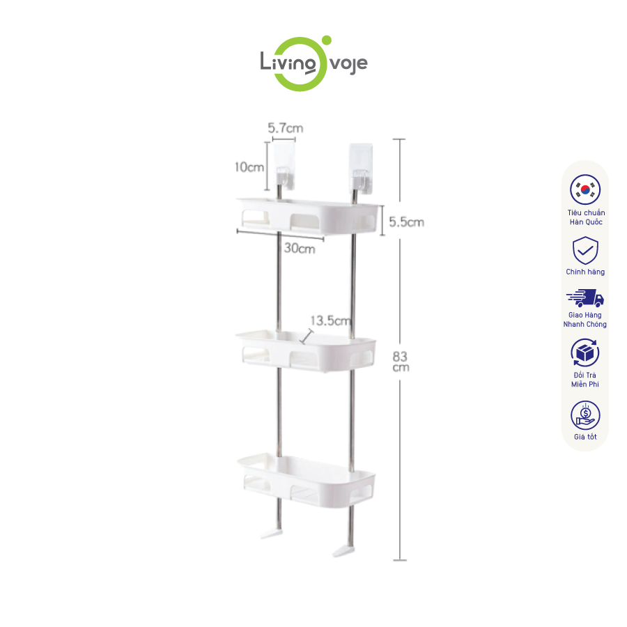 Kệ nhà tắm - 2 tầng - 3 tầng  - Kệ để đồ phòng tắm, kệ nhà vệ sinh toilet, kệ để bồn cầu