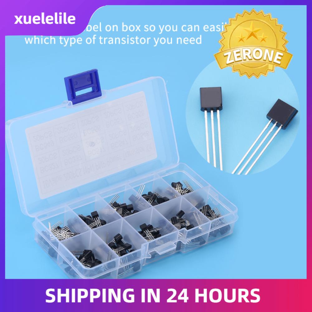 Xuelelile 200 Cái 10 Giá Trị NPN PNP TO-92 Bộ Dụng Cụ Tự Làm Bóng Bán Dẫn BC327-BC558