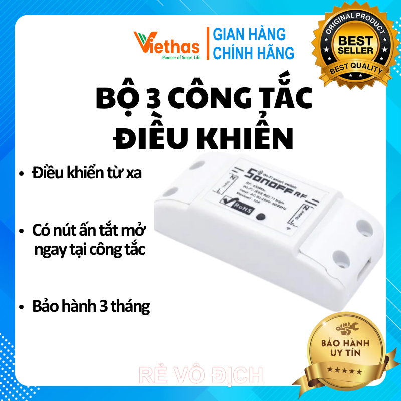 Công tắc điện thông minh sonoff basic điều khiển từ xa bảo hành 12 tháng