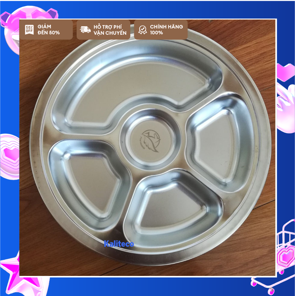 Khay đựng cơm inox tròn 4 ngăn 5 ngăn cho bé đựng thức ăn