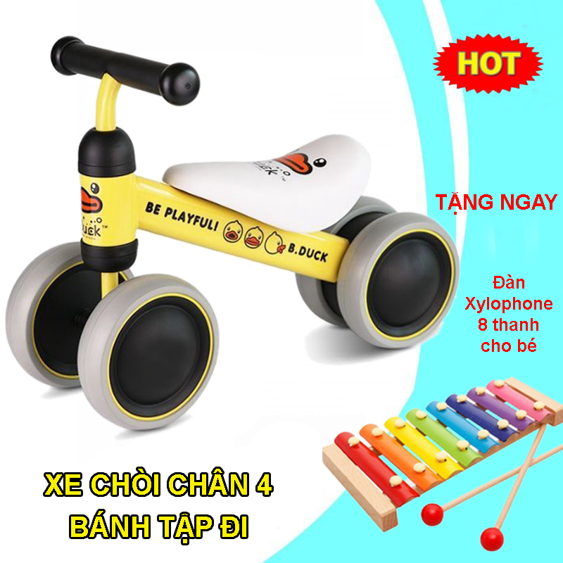 Xe chòi chân, Xe Chòi Chân Cho Bé Rẻ Đẹp, Xe chòi chân 4 bánh tự cân bằng cho bé yêu - siêu dễ thương - TẶNG KÈM ĐÀN XILOPHONE 8 THANH CHO BÉ
