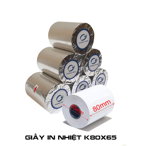 Combo 2 cuộn Giấy in bill, hoá đơn nhiệt K80x65mm