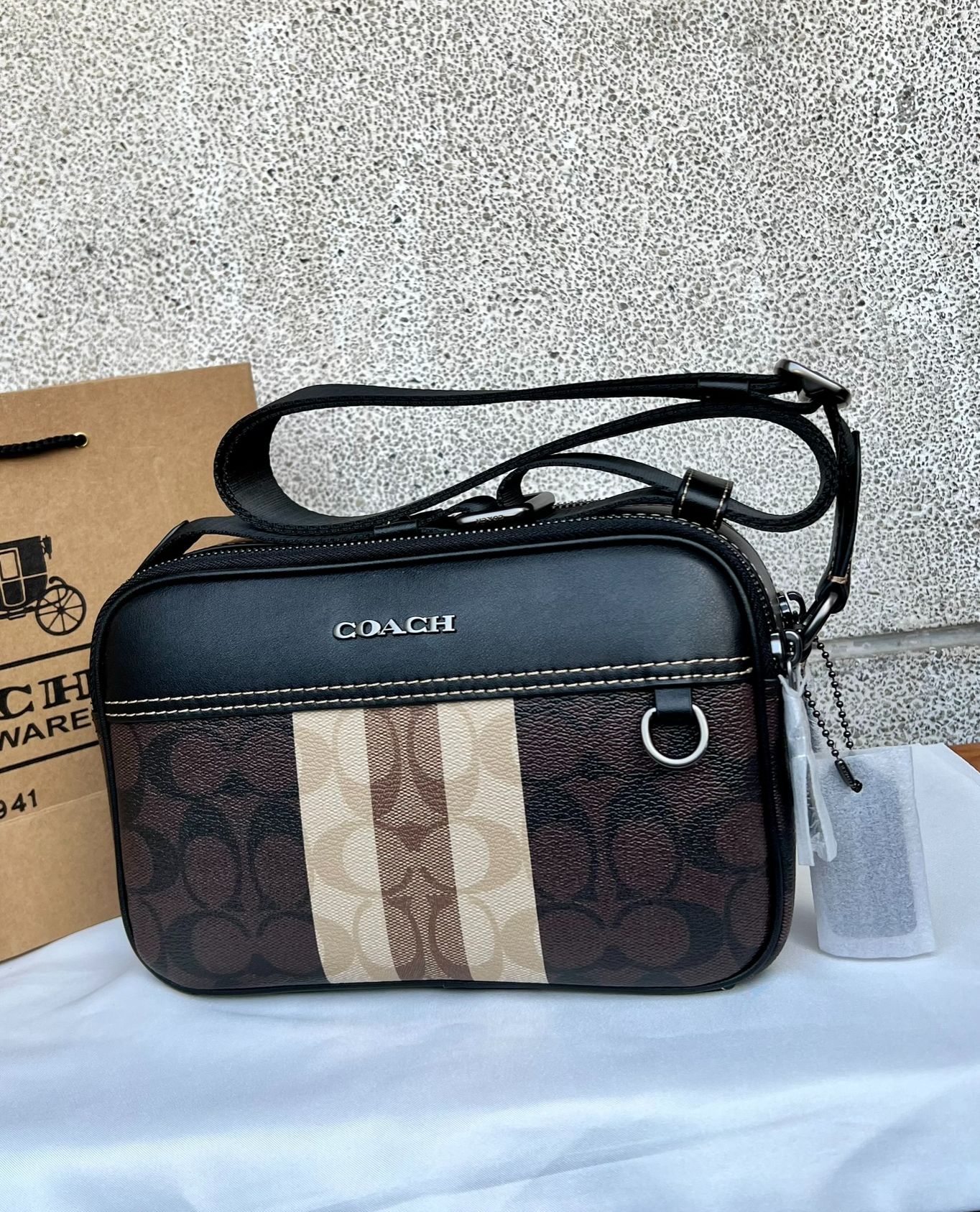 Túi đeo chéo  Charter Slim Crossbody In Signature Canvas With Patches  CC009 