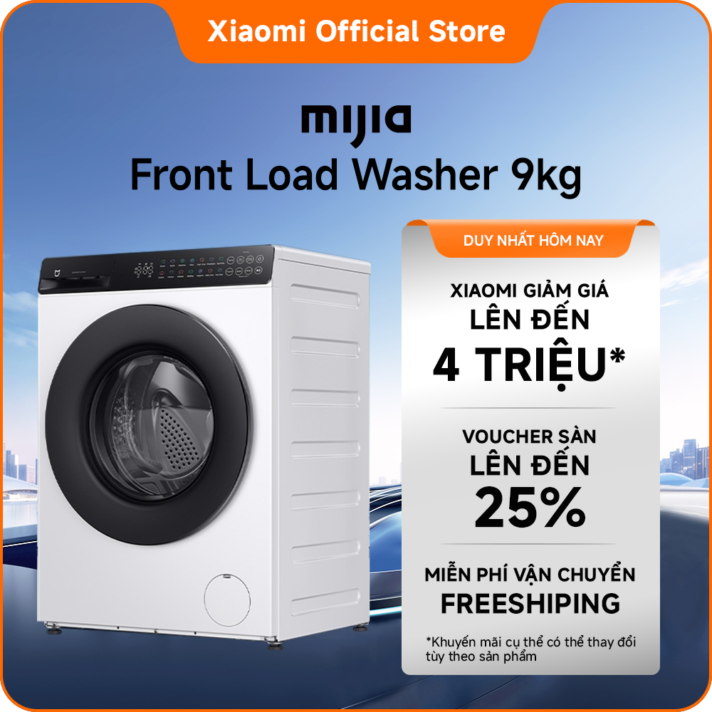 [MỚI RA MẮT] Máy giặt cửa trước Xiaomi Mijia Front Load Washer 9kg | Giặt siêu tốc 15 phút | Làm sạch bằng hơi nước giúp diệt tới 99.99% vi khuẩn | Bảng điều khiển cảm ứng nhiều màu sắc, thuận tiện thao tác