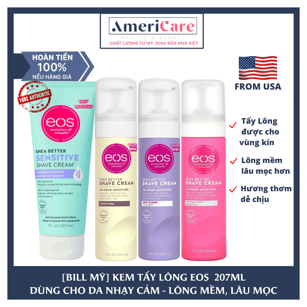 Kem cạo lông eos kem cạo lông bikini & vùng kín- chính hãng/ bill mỹ- 207ml