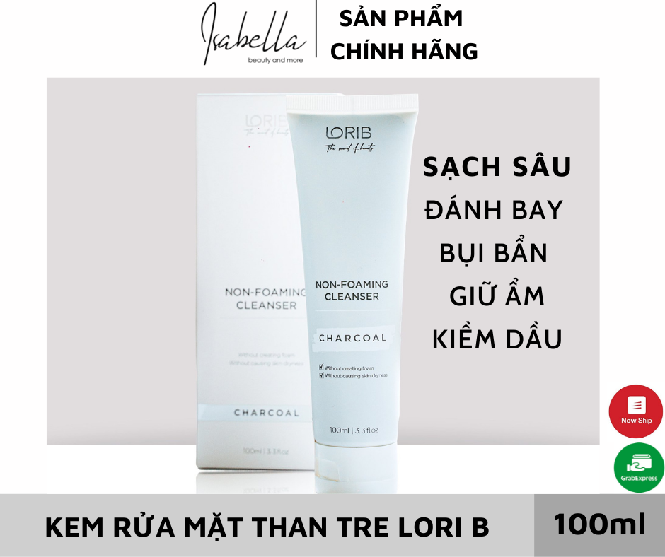 Kem rửa mặt than tre không bọt - charcoal lori b