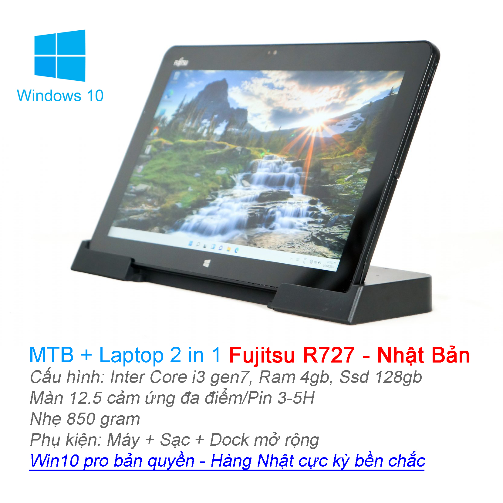 Máy tính bảng Fujitsu Stylistic R727 Nhật bản đã qua sử dụng 95%