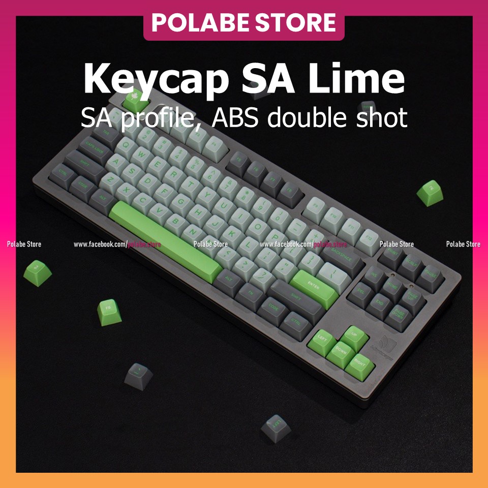 Keycap SA Aifei DaYe Lime SA Profile chất liệu ABS double shot dùng trên nhiều layout bàn phím cơ - Polabe Store