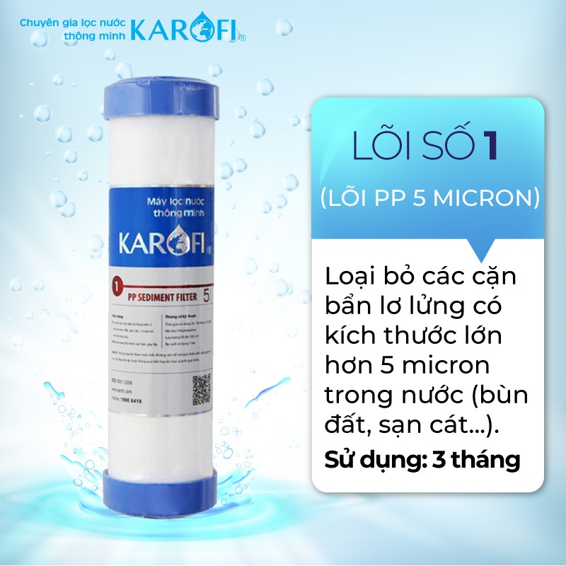 Lõi lọc RO Karofi số 1 - PP 5 Micron