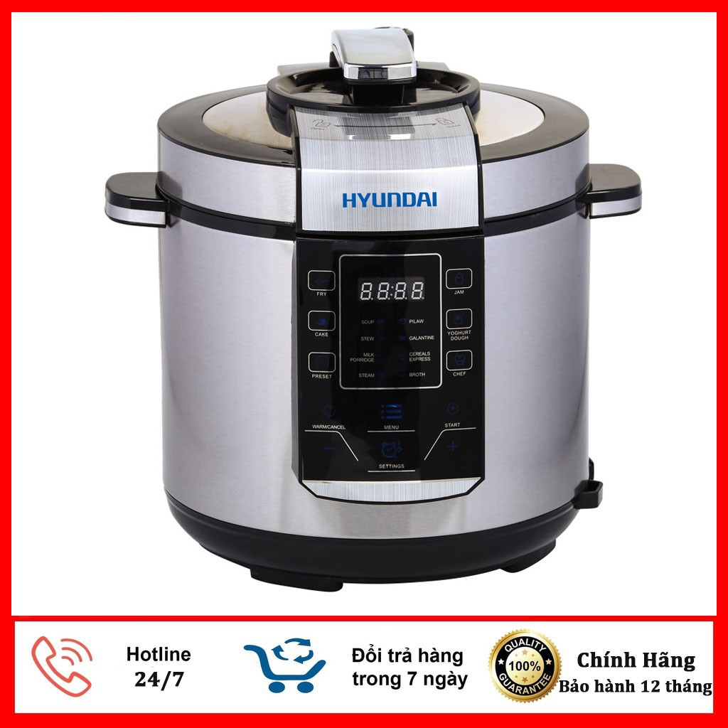 Nồi hầm điện tử hyundai 6 lít hde 2500s - hàng chính hãng bảo hành 12 tháng