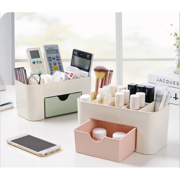 Tủ đựng mỹ phẩm nhỏ gọn, Tủ đựng mỹ phẩm đa năng, Hộp Nhựa Đựng Mỹ Phẩm Có Ngăn Kéo, tủ mini đựng mỹ phẩm Kệ đựng mỹ phẩm cao cấp siêu tiện dụng (Nhựa) tốt + Tặng bộ 10 đôi đũa tre cao cấp